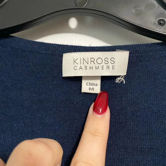 Kinross Cashmere Navy Sweater - Picture 3 of 4
